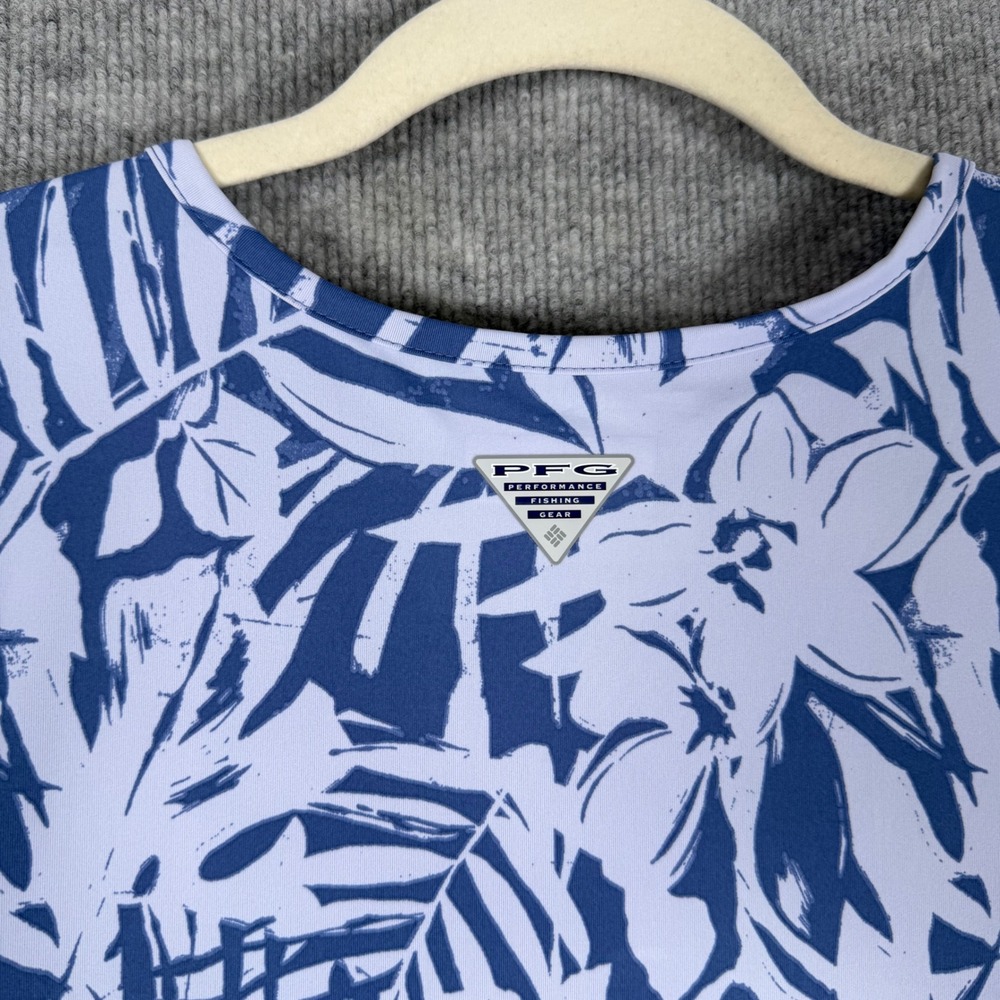 Columbia PFG Freezer Dress Womens-XL Blue Tropical Floral Palm - Picture 5 of 10